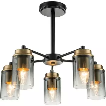 Потолочная люстра на штанге Escada Dinasty 2118/5P E14*40W Black/Brass