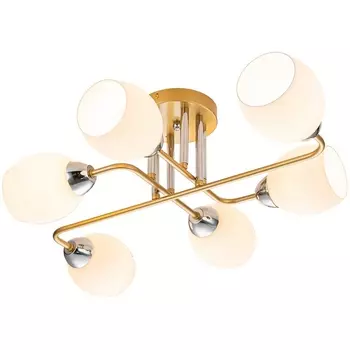 Потолочная люстра на штанге Escada Hope 1132/6P Gold 6x60Вт E27, металл/стекло, золото/серебро