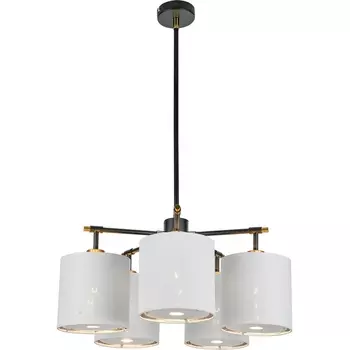 Потолочная люстра на штанге Escada Idea 10186/5PL 5x60Вт E27, металл/ткань, чёрный