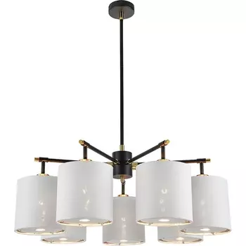 Потолочная люстра на штанге Escada Idea 10186/7PL 7x60Вт E27, металл/ткань, чёрный