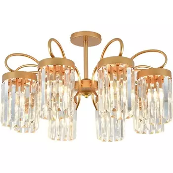 Потолочная люстра на штанге Escada Lofoy 2116/8Pi 8x40Вт E14, металл/хрусталь, шампань, прозрачный хрусталь