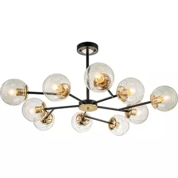 Потолочная люстра на штанге Escada Miracle 1146/10P E27*40W Black/Brass