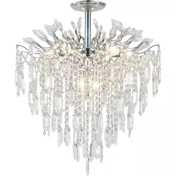 Потолочная люстра на штанге Escada Neda 2135/8P Chrome 8x40Вт E14, металл/хрусталь, хром/прозрачный