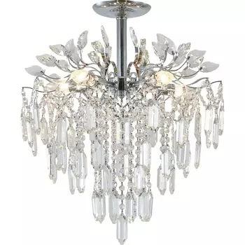 Потолочная люстра на штанге Escada Neda 2135/5P Chrome 5x40Вт E14, металл/хрусталь, хром/прозрачный