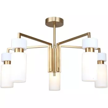 Потолочная люстра на штанге Escada Sonnet 5x40Вт E14, металл/стекло, бронза, белый плафон