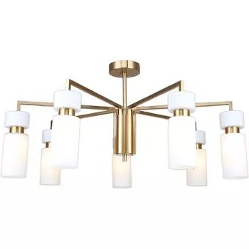 Потолочная люстра на штанге Escada Sonnet 7x40Вт E14, металл/стекло, бронза, белый плафон