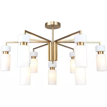 Потолочная люстра на штанге Escada Sonnet 9x40Вт E14, металл/стекло, бронза, белый плафон