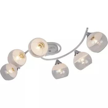 Потолочная люстра на штанге Escada Valley 539/6 6х60Вт E27, металл/стекло, белый/хром (плафоны шарики)