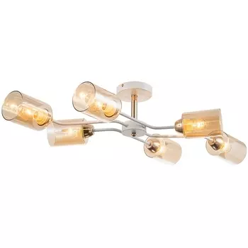 Потолочная люстра на штанге Escada Vertigo 1131/6P White/Gold 6x60Вт E27, металл/стекло, белый/золото