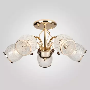 Потолочная люстра хрустальная на штанге Eurosvet 30026/5 золото