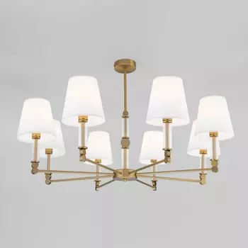 Потолочная люстра на штанге Eurosvet Conso 60145/8 латунь (Умный дом, Алиса, WiFi, голосовое управление)