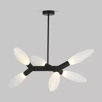 Потолочная люстра на штанге Eurosvet Covalent 30180/6 черный (Умный дом, Алиса, WiFi, голосовое управление)