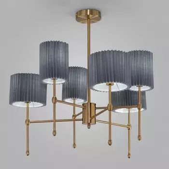 Потолочная люстра на штанге Eurosvet Notturno 60162/6 латунь (Умный дом, Алиса, WiFi, голосовое управление)