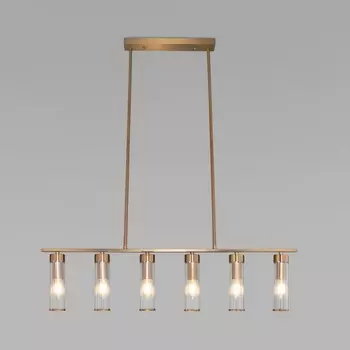 Потолочная люстра на штанге Eurosvet Oriens 60166 латунь (Умный дом, Алиса, WiFi, голосовое управление)