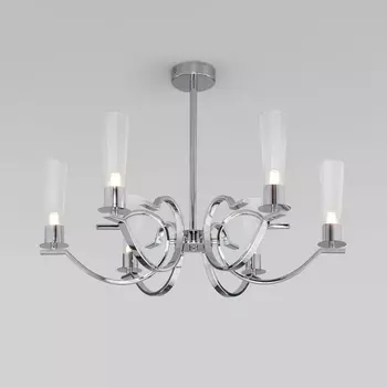 Потолочная люстра на штанге Eurosvet Rosher со стеклянными плафонами 60141/6 хром