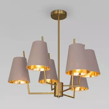 Потолочная люстра на штанге Eurosvet Topanga 60173/6 латунь (Умный дом, Алиса, WiFi, голосовое управление)