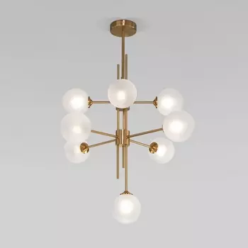 Потолочная люстра на штанге Eurosvet Volver 50383 латунь (Умный дом, Алиса, WiFi, голосовое управление)