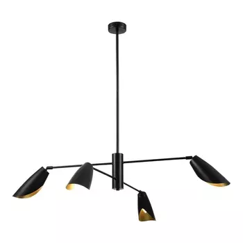 Потолочная люстра на штанге Evoluce Alton SLE1254-403-04 Черный/Черный, золотой E14 4*60W