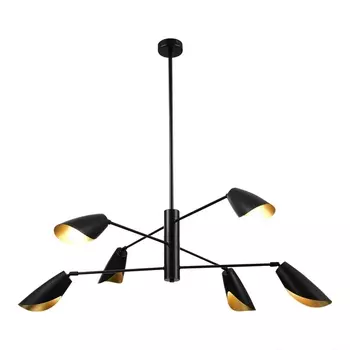 Потолочная люстра на штанге Evoluce Alton SLE1254-403-06 Черный/Черный, золотой E14 6*60W