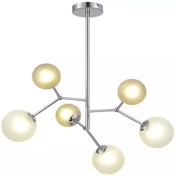 Потолочная люстра на штанге Evoluce Malte SLE1107-103-06 Хром/Белый, Серый G9 6*5W шарики