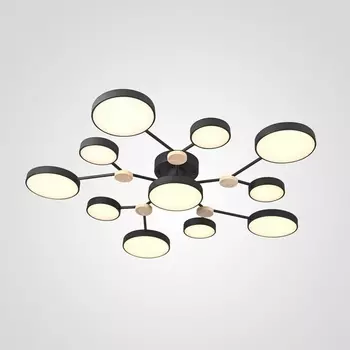 Потолочная светодиодная люстра с пультом управления на штанге Gamma D102 Black Imperiumloft Gamma01 (223770-23) ImperiumLoft