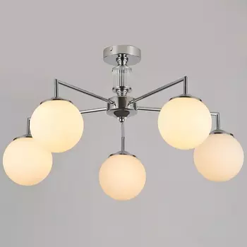 Потолочная люстра на штанге ILLUMICO IL0064-5C-79 CR в форме шара
