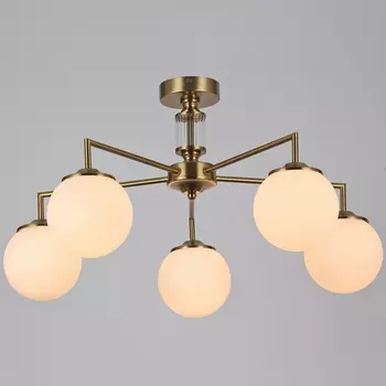 Потолочная люстра на штанге ILLUMICO IL0064-5C-79 COP в форме шара