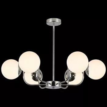 Потолочная люстра на штанге ILLUMICO IL0167-6P-79 CR в форме шара