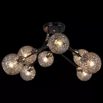 Потолочная люстра на штанге ILLUMICO IL0264-8CSQ-79 BK AB