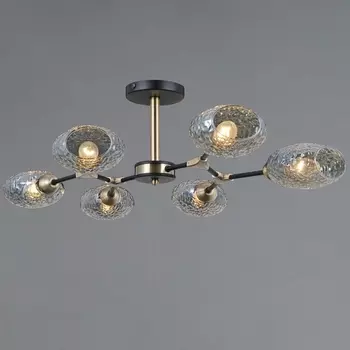 Потолочная люстра на штанге ILLUMICO IL0272-6CSQ-25 BK AB TRENTO