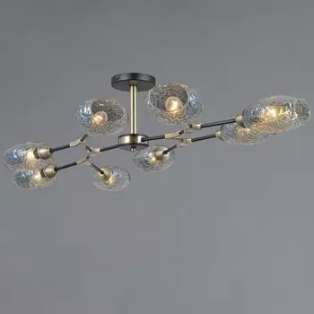 Потолочная люстра на штанге ILLUMICO IL0272-8CSQ-25 BK AB TRENTO