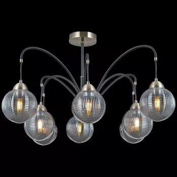 Потолочная люстра на штанге ILLUMICO IL0433-8PSQ-79 BK AB в форме шара