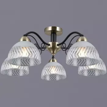 Потолочная люстра на штанге ILLUMICO IL0435-5CSQ-24 BK AB SPICA