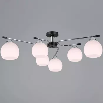 Потолочная люстра на штанге ILLUMICO IL0638-6CSQ-24 CR BK LIBRA