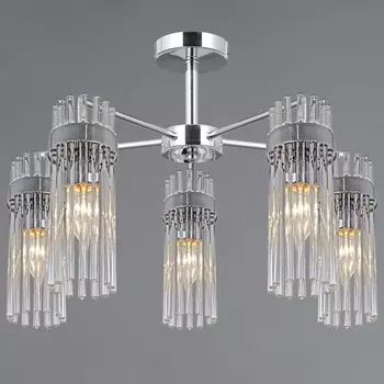 Потолочная люстра на штанге ILLUMICO IL0761-5CSQ-25 CR GENOA