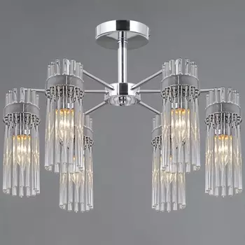 Потолочная люстра на штанге ILLUMICO IL0761-6CSQ-25 CR GENOA