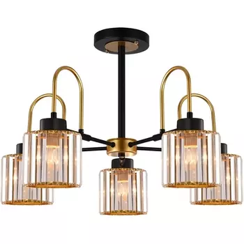 Потолочная люстра на штанге ILLUMICO IL1305-5CPA-29 BK GD