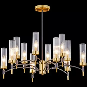 Потолочная люстра на штанге ILLUMICO IL5177-6+6PLS-29 BRASS TUBO