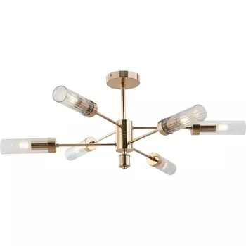 Потолочная люстра на штанге ILLUMICO IL5608-6CST-79 GD