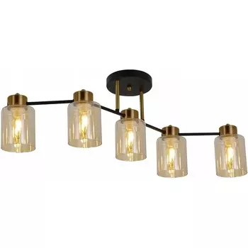 Потолочная люстра на штанге ILLUMICO IL6111-5COU-79 BK GD