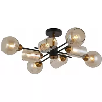 Потолочная люстра на штанге ILLUMICO IL8243-8COU-79 BK GD