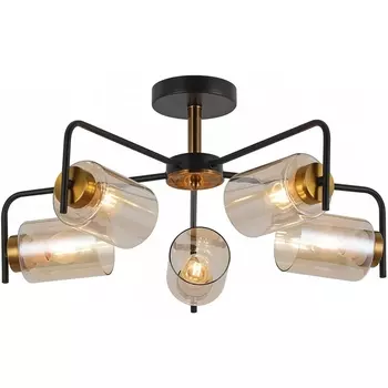 Потолочная люстра на штанге ILLUMICO IL8248-5COU-79 BK GD