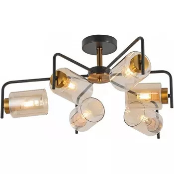 Потолочная люстра на штанге ILLUMICO IL8248-6COU-79 BK GD