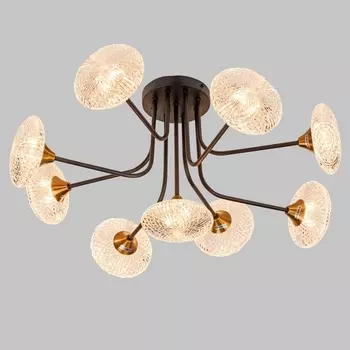 Потолочная люстра на штанге Imex MD.1232-9-S-BK+AGD