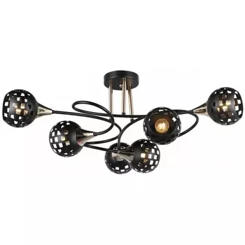 Потолочная люстра на штанге Imex MD.19074-6-S-BK+FGD