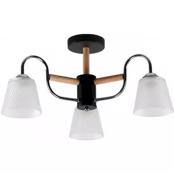 Потолочная люстра на штанге Imex MD.51941-3-S-BK+WOOD