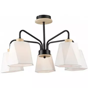 Потолочная люстра на штанге Imex MD.5714-5-S-BK+WOOD