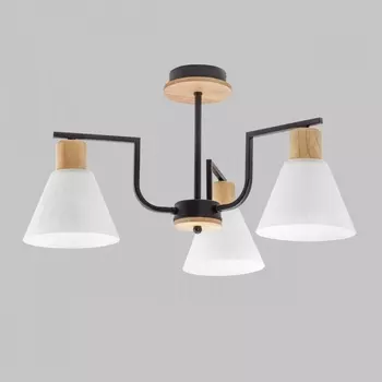 Потолочная люстра на штанге Imex MD.5716-3-S-BK+WOOD