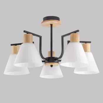 Потолочная люстра на штанге Imex MD.5716-5-S-BK+WOOD