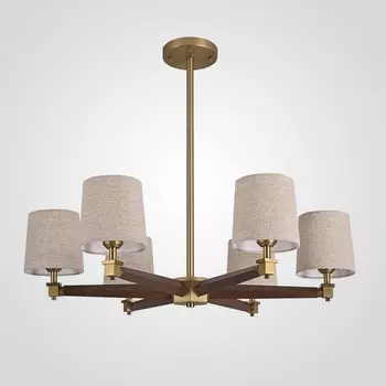 Потолочная люстра на штанге Jorgenson D85 Beige/Dark Wood By ImperiumLoft Stavra01 102089-26